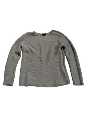 Talbots Petites Grey Ribbed Sweater Small